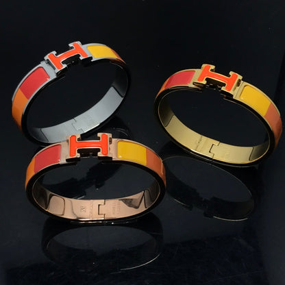 [LuxJewelry]H BRACELET ORANGE RAINBOW CERAMIC