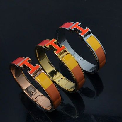 [LuxJewelry]H BRACELET ORANGE RAINBOW CERAMIC