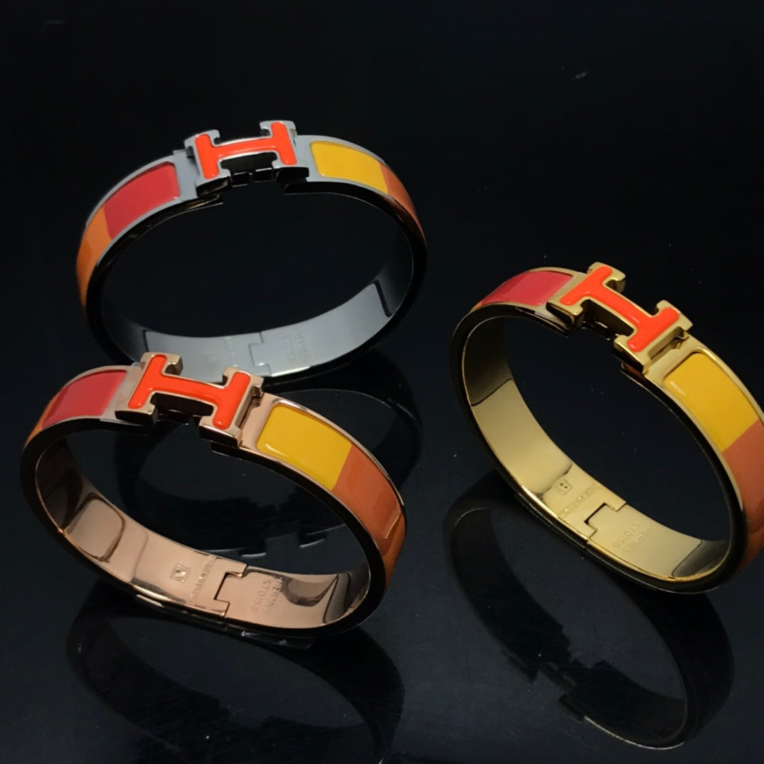 [LuxJewelry]H BRACELET ORANGE RAINBOW CERAMIC