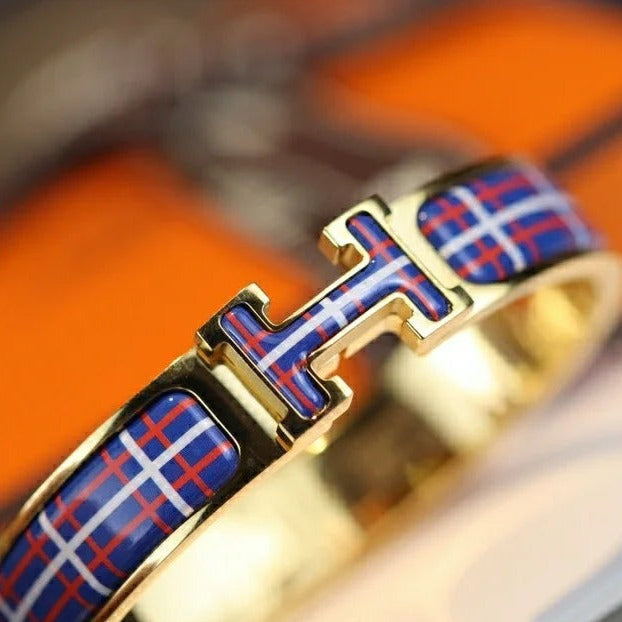 [LuxJewelry]H TARTAN BRACELET 12MM