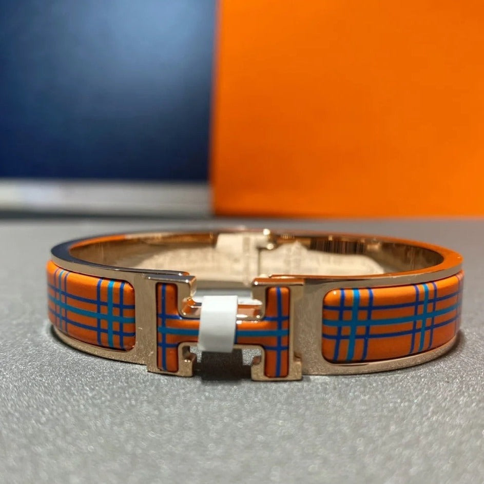 [LuxJewelry]H TARTAN BRACELET 12MM
