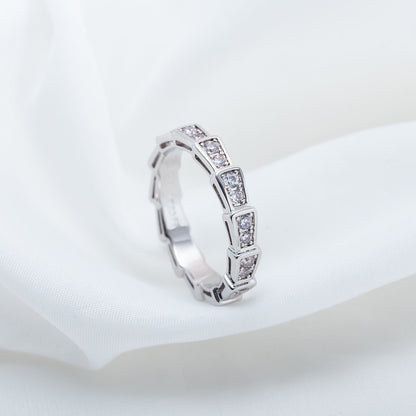 [LuxJewelry]SERPENTI RING SILVER DIAMOND PAVED 3MM