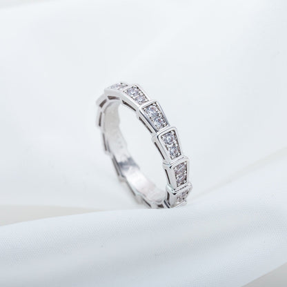 [LuxJewelry]SERPENTI RING SILVER DIAMOND PAVED 3MM