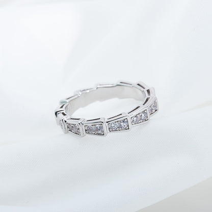 [LuxJewelry]SERPENTI RING SILVER DIAMOND PAVED 3MM