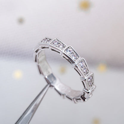 [LuxJewelry]SERPENTI RING SILVER DIAMOND PAVED 3MM