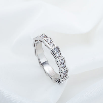 [LuxJewelry]SERPENTI RING SILVER DIAMOND PAVED 3MM