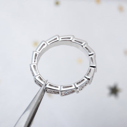 [LuxJewelry]SERPENTI RING SILVER DIAMOND PAVED 3MM