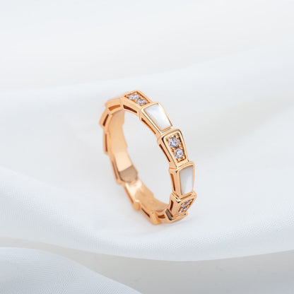 [LuxJewelry]SERPENTI RING PINK GOLD DIAMOND MOP 3MM