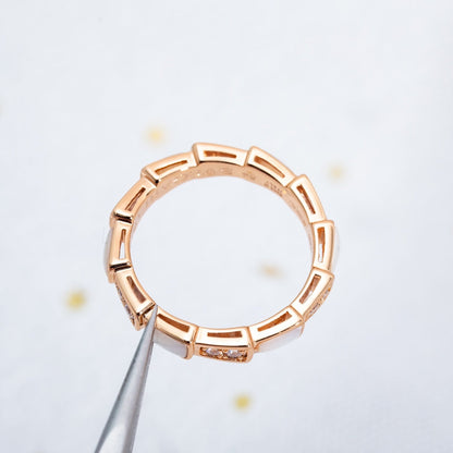 [LuxJewelry]SERPENTI RING PINK GOLD DIAMOND MOP 3MM