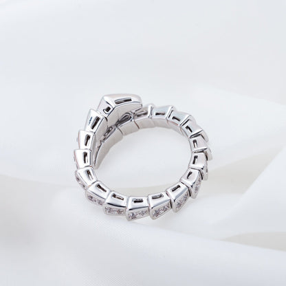 [LuxJewelry]SERPENTI RING SILVER DIAMOND PAVED 4MM