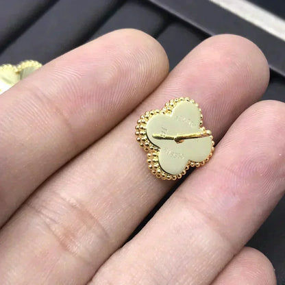 [LuxJewelry]CLOVER MINI 9.5MM LASER EARRINGS