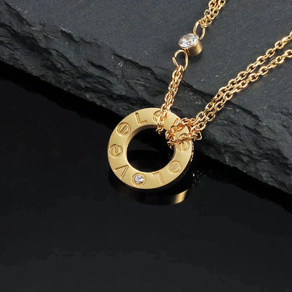 [LuxJewelry]LOVE NECKLACE 16MM 2 DIAMONDS