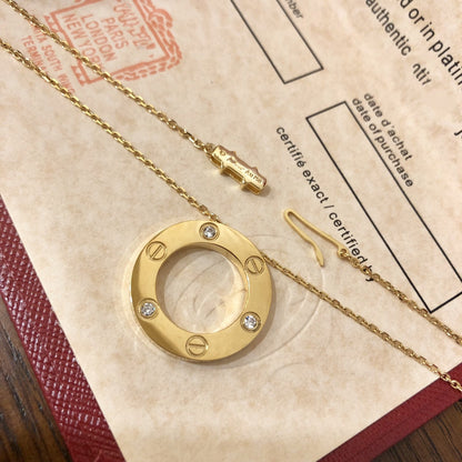 [LuxJewelry]LOVE NECKLACE 16MM 3 DIAMONDS