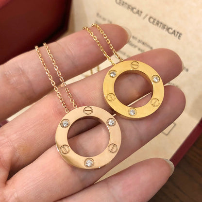 [LuxJewelry]LOVE NECKLACE 16MM 3 DIAMONDS