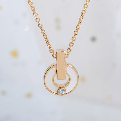 [LuxJewelry]GARI NECKLACE PINK GOLD MOP
