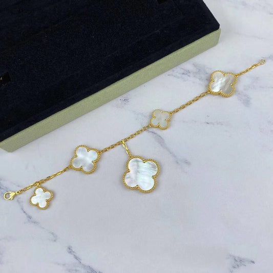[Top&on]MAGIC CLOVER MOP GOLD BRACELET 5 MOTIFS