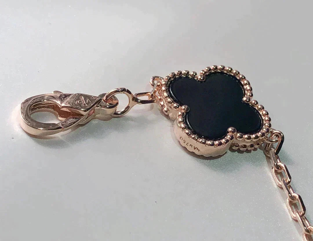 [LuxJewelry]CLOVER 5 MOTIFS MULTICOLOR  BRACELET
