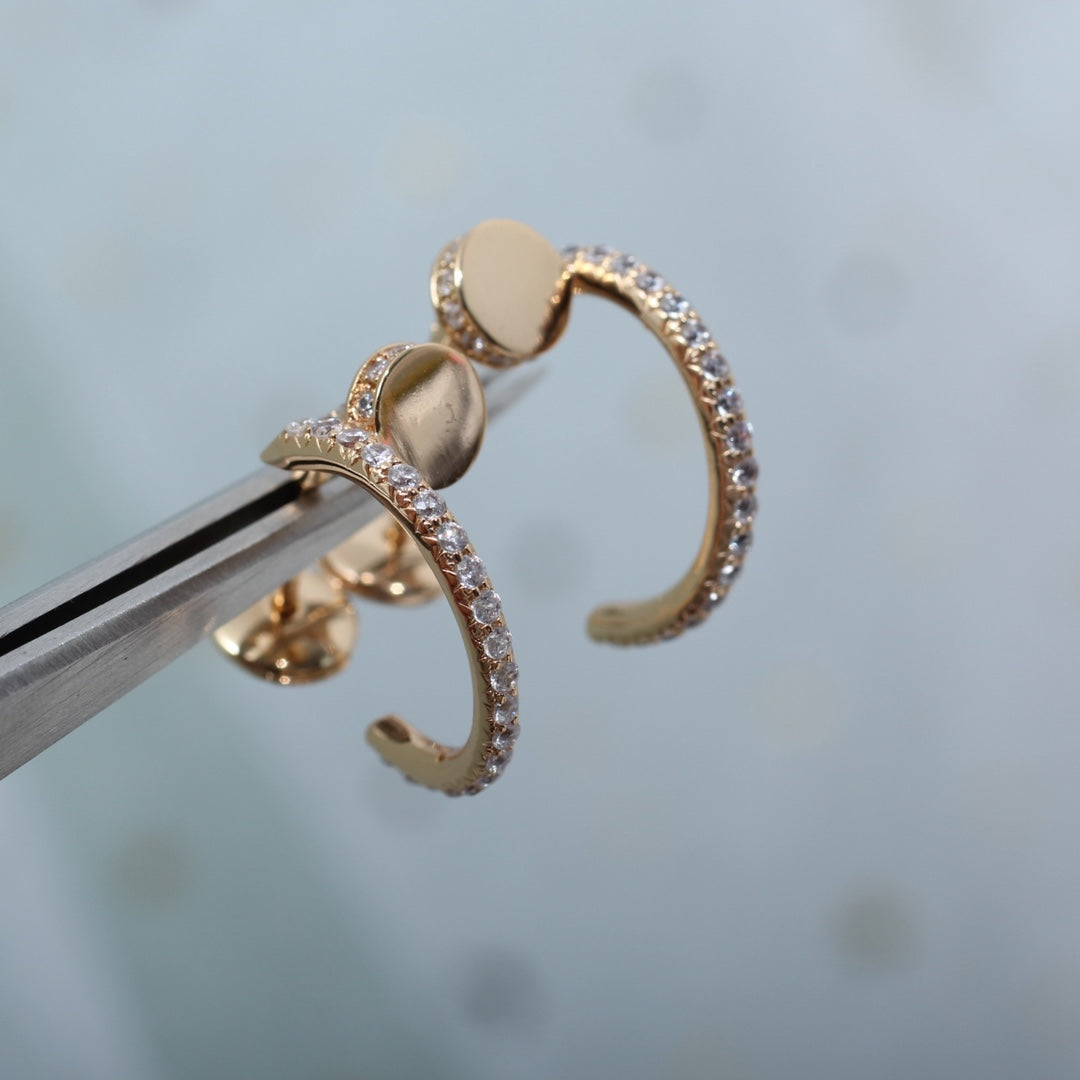 [LuxJewelry]JUSTE EARRINGS 12.75MM PINK GOLD DIAMOND