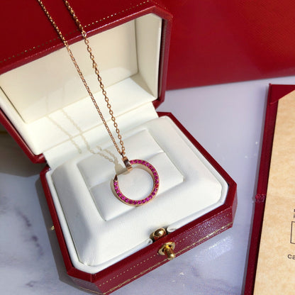 [LuxJewelry]JUSTE NECKLACE GOLD RED DIAMONDS