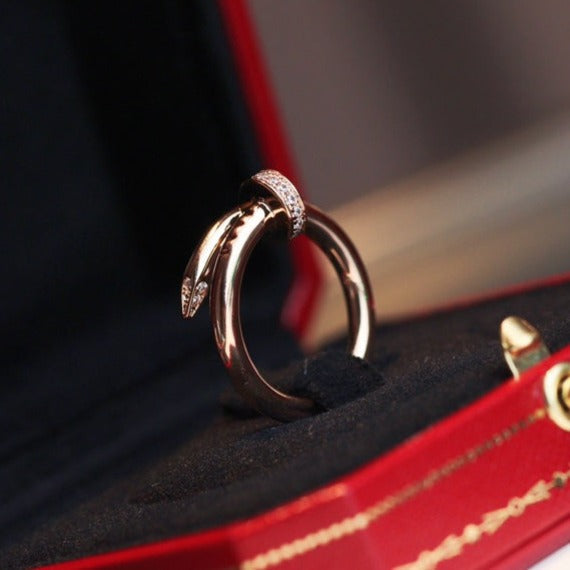 [LuxJewelry]JUSTE RING 2.65MM PINK GOLD DIAMOND
