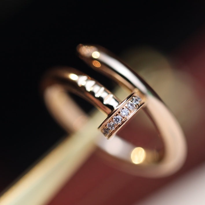 [LuxJewelry]JUSTE RING 2.65MM PINK GOLD DIAMOND