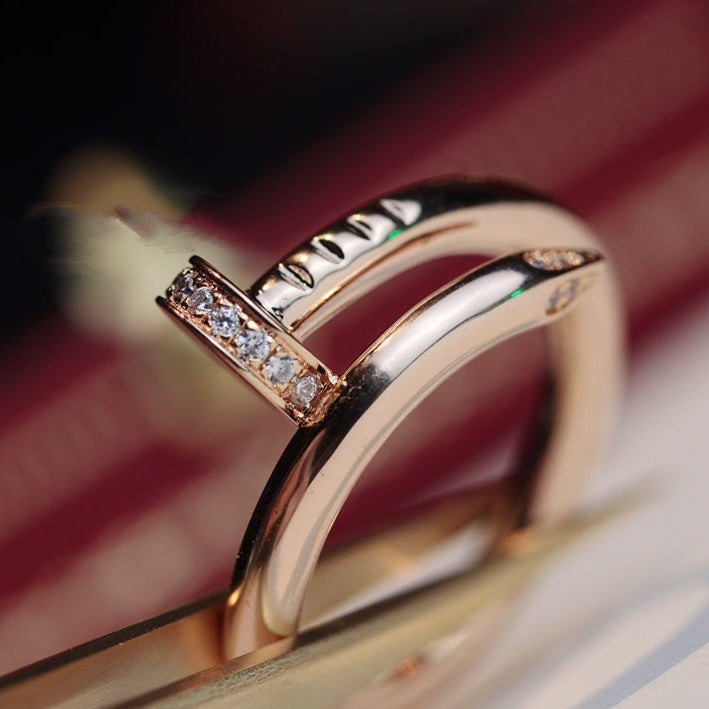 [LuxJewelry]JUSTE RING 2.65MM PINK GOLD DIAMOND