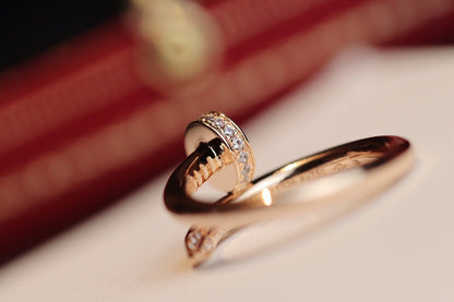 [LuxJewelry]JUSTE RING 2.65MM PINK GOLD DIAMOND
