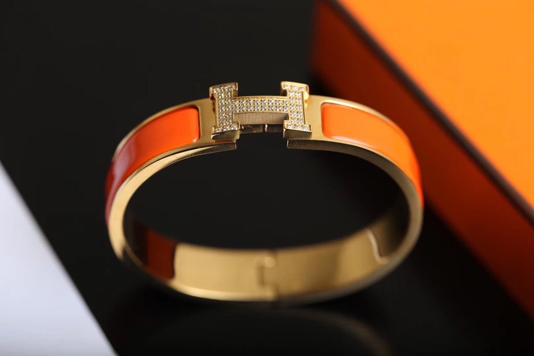 [LuxJewelry]H BRACELET GOLD DIAMOND