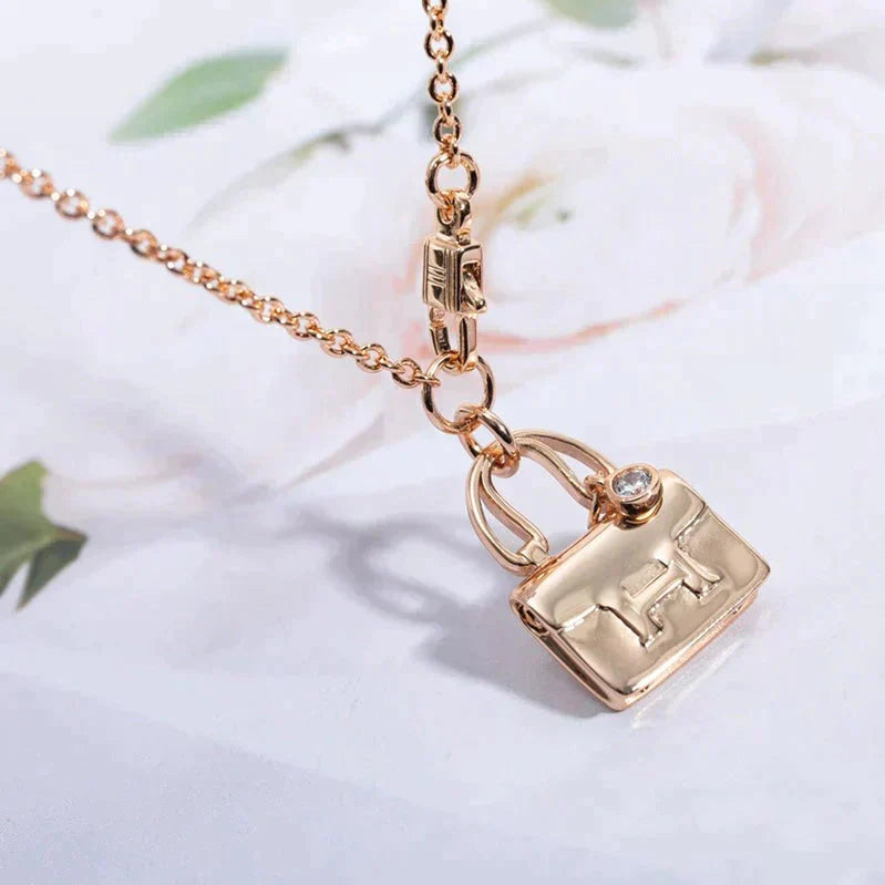 [LuxJewelry]AMULETTE PEDANT ROSE GOLD NECKLACE