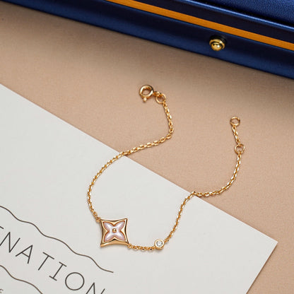 [LuxJewelry]STAR 1 DIAMOND PINK GOLD BRACELET