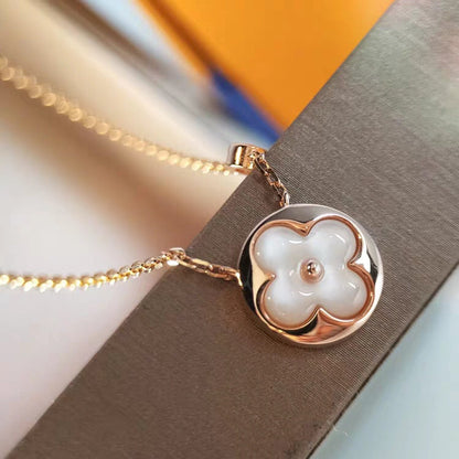 [LuxJewelry]SUN MOP GOLD 1 DIAMOND NECKLACE
