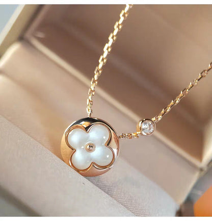 [LuxJewelry]SUN MOP GOLD 1 DIAMOND NECKLACE