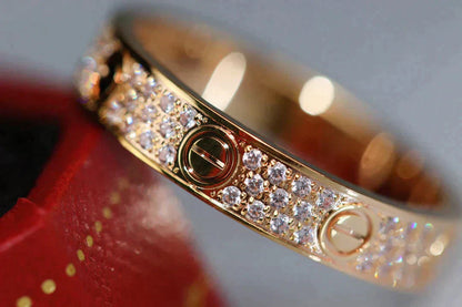 [LuxJewelry]LOVE RING 3.6MM DIAMOND PAVED