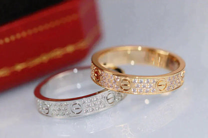 [LuxJewelry]LOVE RING 3.6MM DIAMOND PAVED