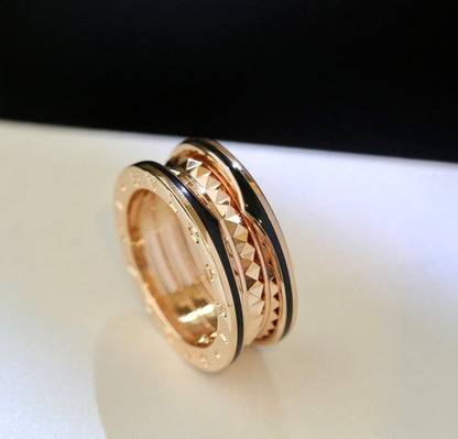 [LuxJewelry]ZERO 1 PINK GOLD BLACK CERAMIC RING
