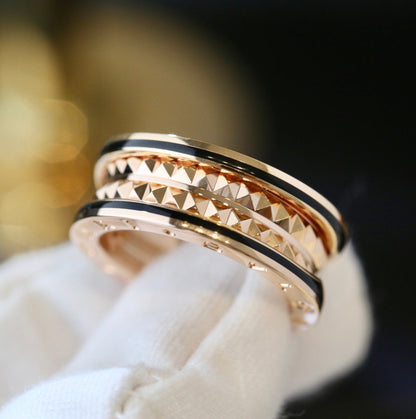 [LuxJewelry]ZERO 1 PINK GOLD BLACK CERAMIC RING