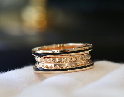 [LuxJewelry]ZERO 1 PINK GOLD BLACK CERAMIC RING