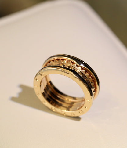 [LuxJewelry]ZERO 1 PINK GOLD BLACK CERAMIC RING