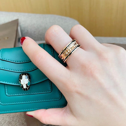 [LuxJewelry]ZERO 1 PINK GOLD BLACK CERAMIC RING