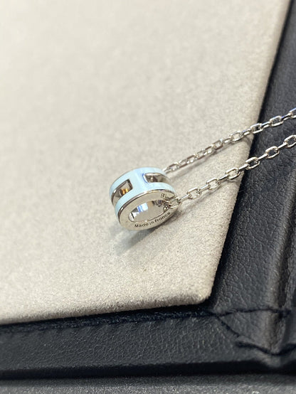[LuxJewelry]POP H LIGHT BLUE NECKLACE