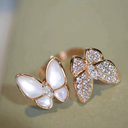 [LuxJewelry]TWIN BUTTERFLY DIAMOND MOP RING