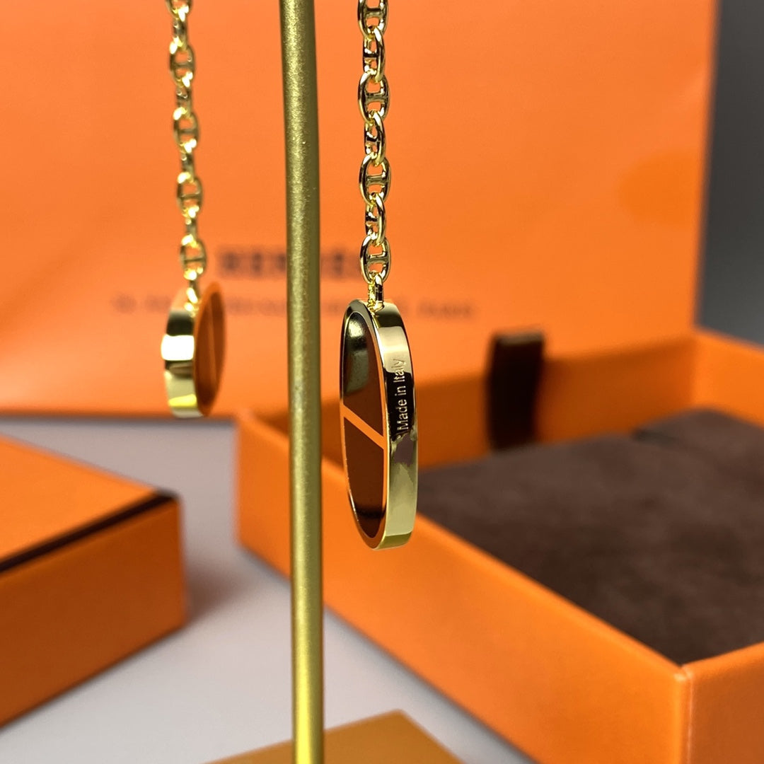 [LuxJewelry]CHAINE VERSO BLACK CERAMIC EARRINGS