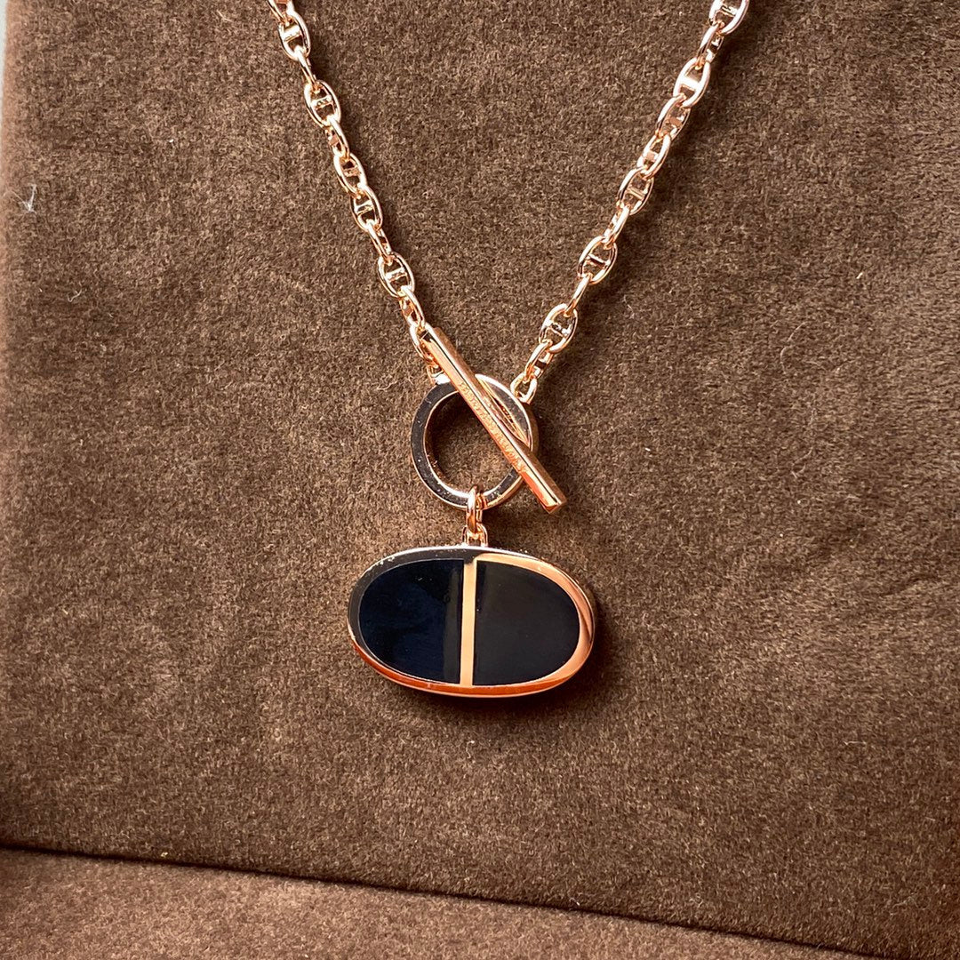 [LuxJewelry]CHAINE VERSO BLACK CERAMIC NECKLACE