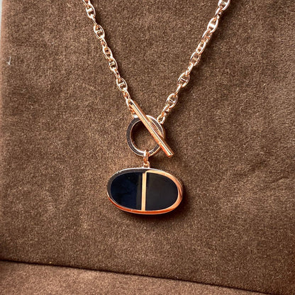 [LuxJewelry]CHAINE VERSO BLACK CERAMIC NECKLACE