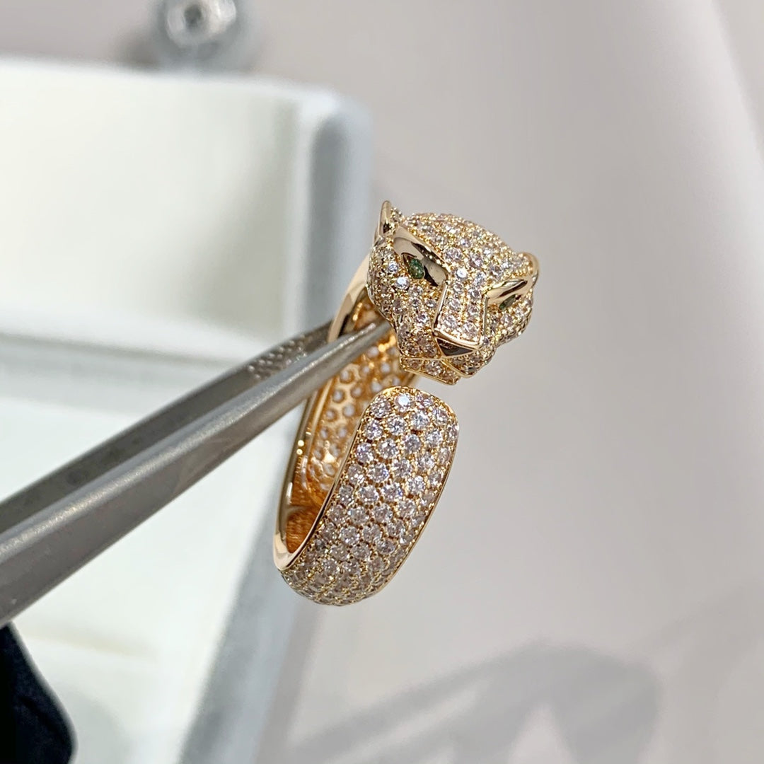 [LuxJewelry]PANTHERE PINK GOLD DIAMOND RING