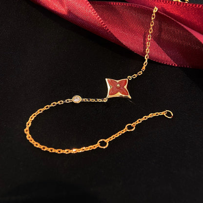 [LuxJewelry]COLOR STAR CARNELIAN PINK GOLD DIAMOND BRACELET