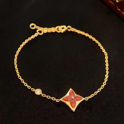 [LuxJewelry]COLOR STAR CARNELIAN PINK GOLD DIAMOND BRACELET