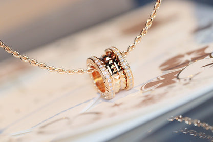 [LuxJewelry]ZERO 1 ROCK PEDANT PINK GOLD NECKLACE