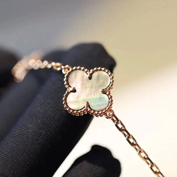 [LuxJewelry]CLOVER 20 MOTIFS DARK MOP DIAMOND  NECKLACE