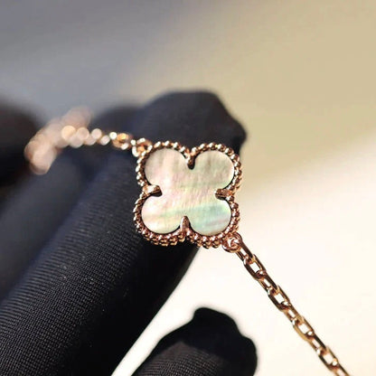 [LuxJewelry]CLOVER 20 MOTIFS DARK MOP DIAMOND  NECKLACE